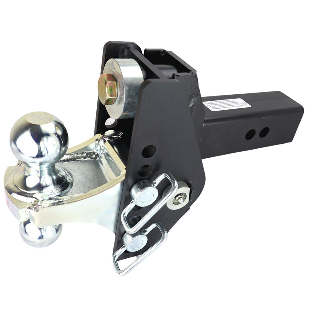 20K Impact Max 2.5 Inch Cushion Hitch & Silver Combo Ball Mount with 2 Inch & 2-5/16 Inch Hitch Balls SH-C125-340