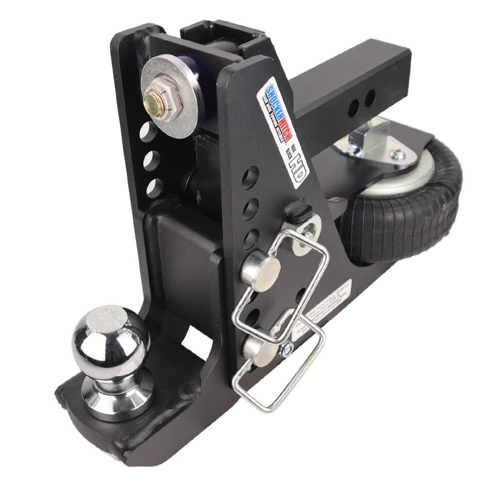 HD 20K Max Black 2 Inch Air Receiver Hitch & Drop Ball Mount 2-5/16 Inch Hitch Ball SH-HDMB640-200-25