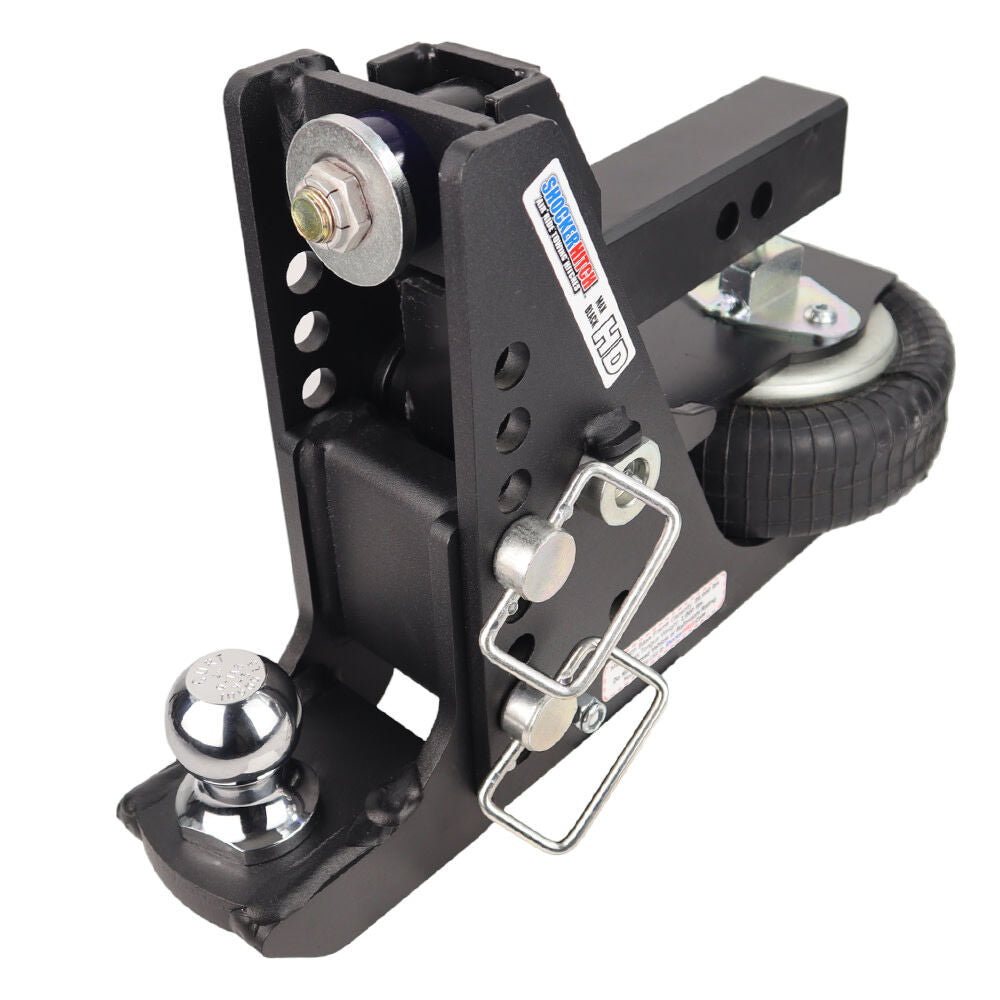 HD 20K Max Black 2 Inch Air Receiver Hitch & Drop Ball Mount 2 Inch Hitch Ball SH-HDMB640-200-2