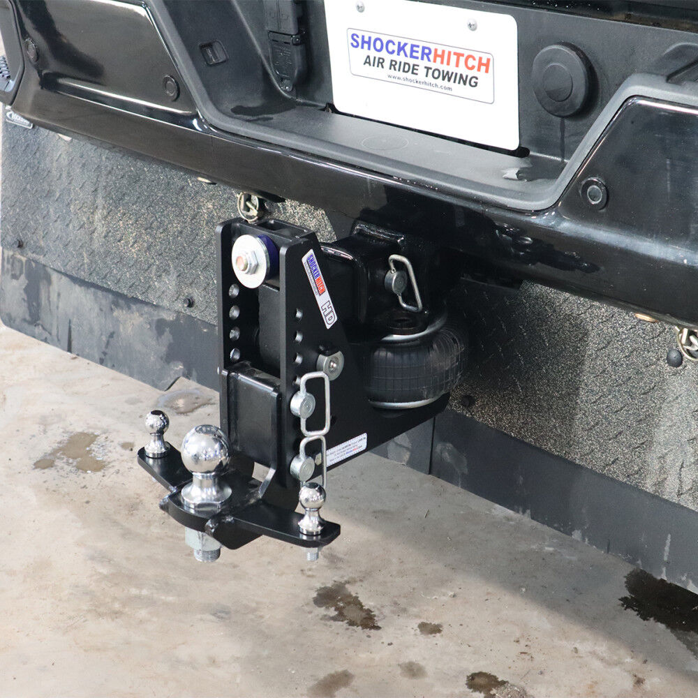 HD 20K Max Black 2 Inch Air Receiver Hitch & Drop Sway Bar Tab Ball Mount 2-5/16 Inch Hitch Balls SH-HDMB640-200-25SC