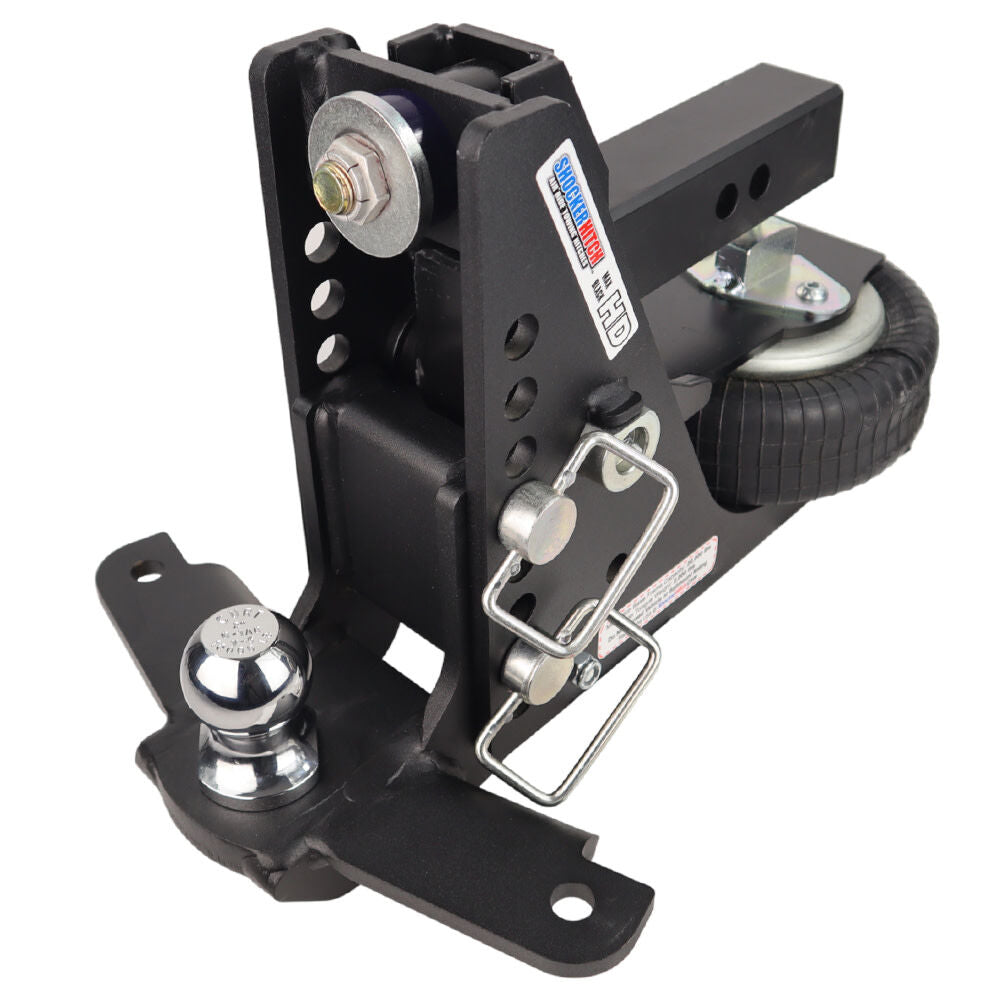 HD 20K Max Black 2 Inch Air Receiver Hitch & Drop Sway Bar Tab Ball Mount 2 Inch Hitch Balls SH-HDMB640-200-2SC