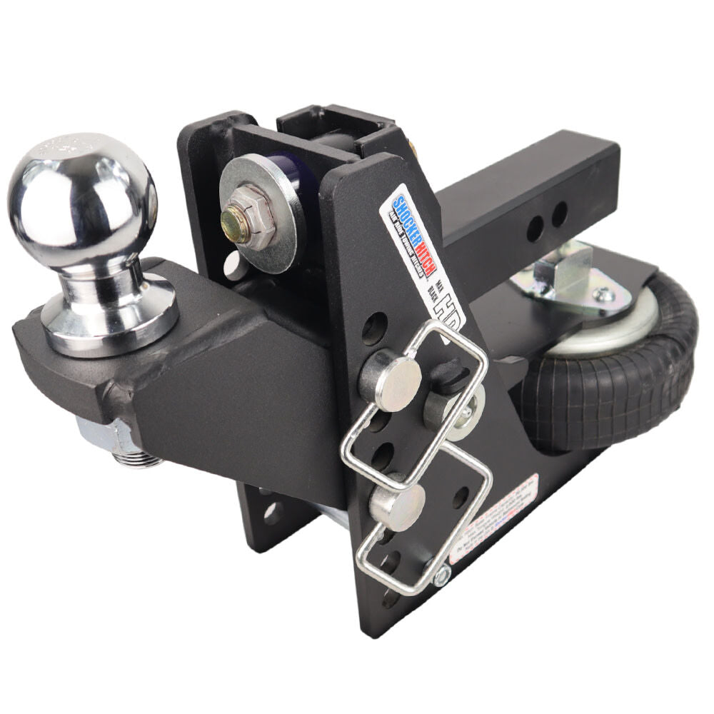 HD 20K Max Black 2 Inch Air Receiver Hitch & Raised Ball Mount 2-5/16 Inch Hitch Ball SH-HDMB610-200-25