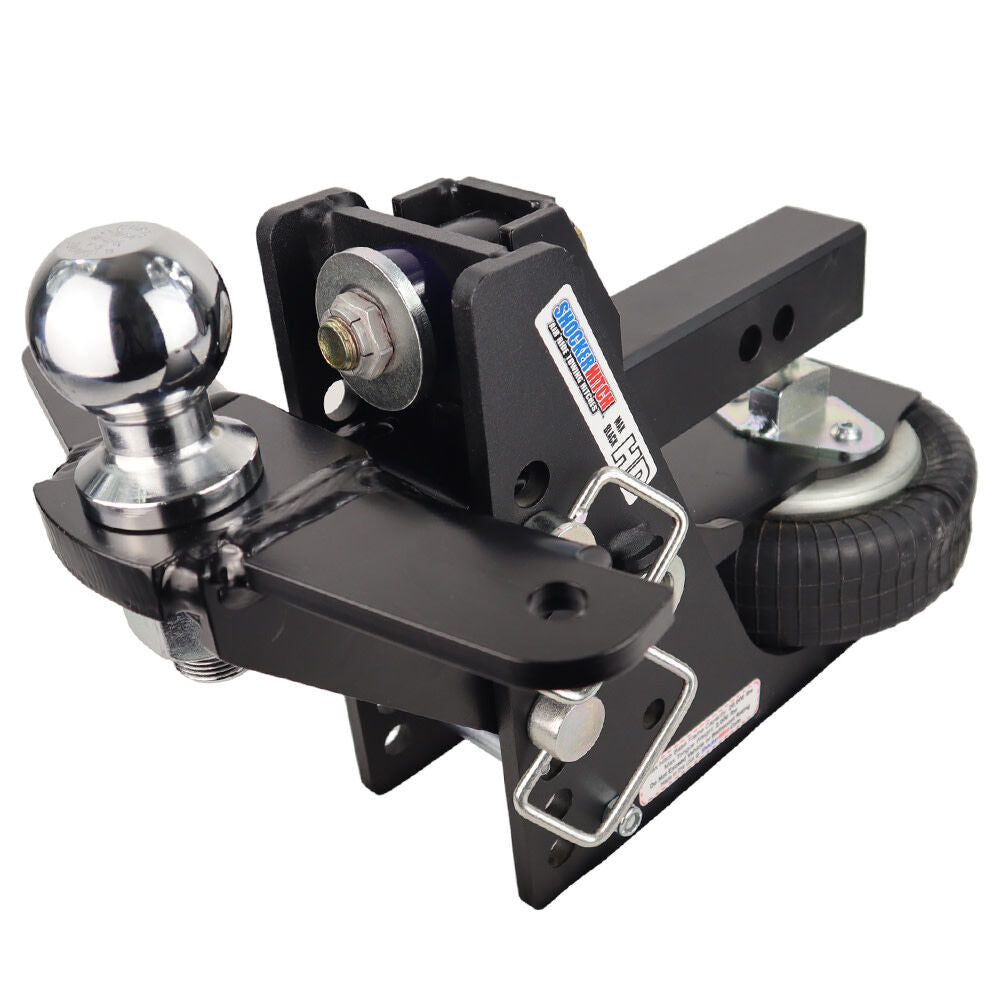 HD 20K Max Black 2 Inch Air Receiver Hitch & Raised Sway Bar Tab Ball Mount 2-5/16 Inch Hitch Balls SH-HDMB610-200-25SC