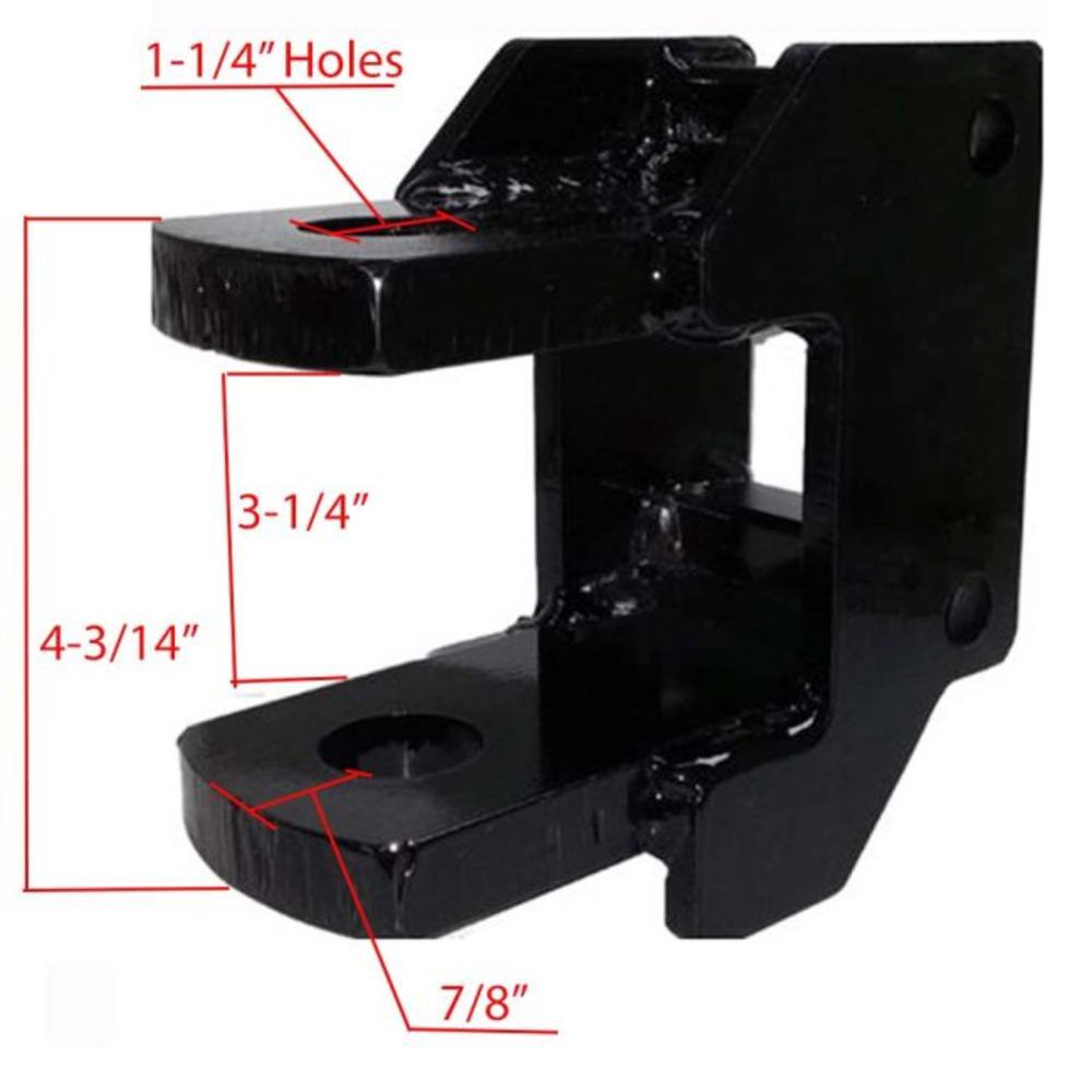 HD 20K Max Black 2.5 Inch Air Receiver Hitch & Clevis Pin Mount with 1-1/2 Inch Holes SH-HDMB660-250