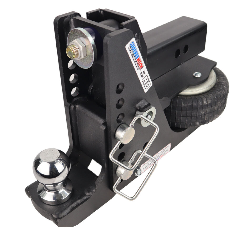 HD 20K Max Black 2.5 Inch Air Receiver Hitch & Drop Ball Mount 2-5/16 Inch Hitch Ball SH-HDMB640-250-25