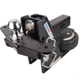 HD 20K Max Black 2.5 Inch Air Receiver Hitch & Raised Sway Bar Tab Ball Mount 2 Inch Hitch Balls SH-HDMB610-250-2SC