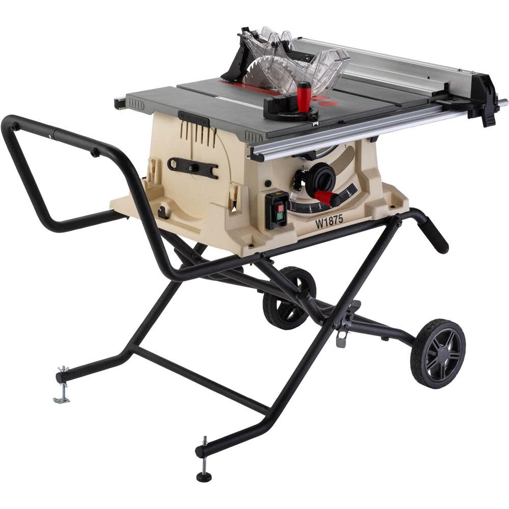 10 Inch 2 HP Benchtop Table Saw with Stand 120V 1 Phase W1875