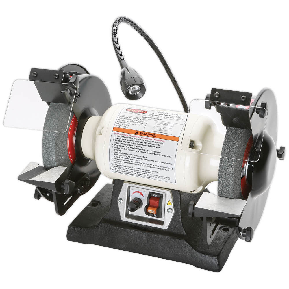 8 Inch 3/4 HP Variable-Speed Grinder with Work Light W1840