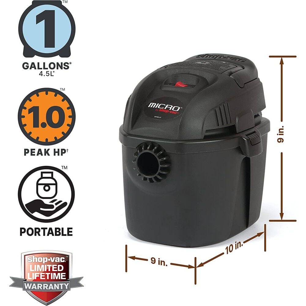 Micro Wet/Dry Vacuum 1 Gallon 1.0 Peak HP 2021005