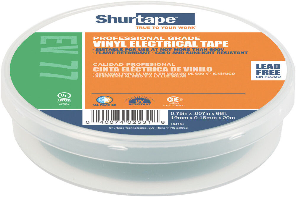 EV 77 Electrical Tape Green 3/4in x 66' 104701