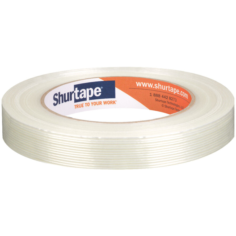 GS 490 Economy Grade Fiberglass Reinforced Strapping Tape Clear 18mm x 55m-1 Roll GS 490