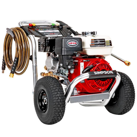Aluminum 3400 PSI at 2.5 GPM HONDA GX200 with CAT Triplex Plunger Pump Cold Water Professional Gas Pressure Washer 60735