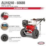 Aluminum 4200 PSI at 4.0 GPM HONDA GX390 with CAT Triplex Plunger Pump Cold Water Professional Gas Pressure Washer (49-State) 60688