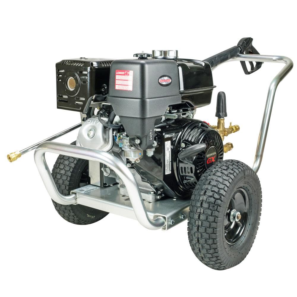 Aluminum Water Blaster 4200 PSI at 4.0 GPM HONDA GX390 with AAA Triplex Plunger Pump Cold Water Professional Belt Drive Gas Pressure Washer (49-State) 60827