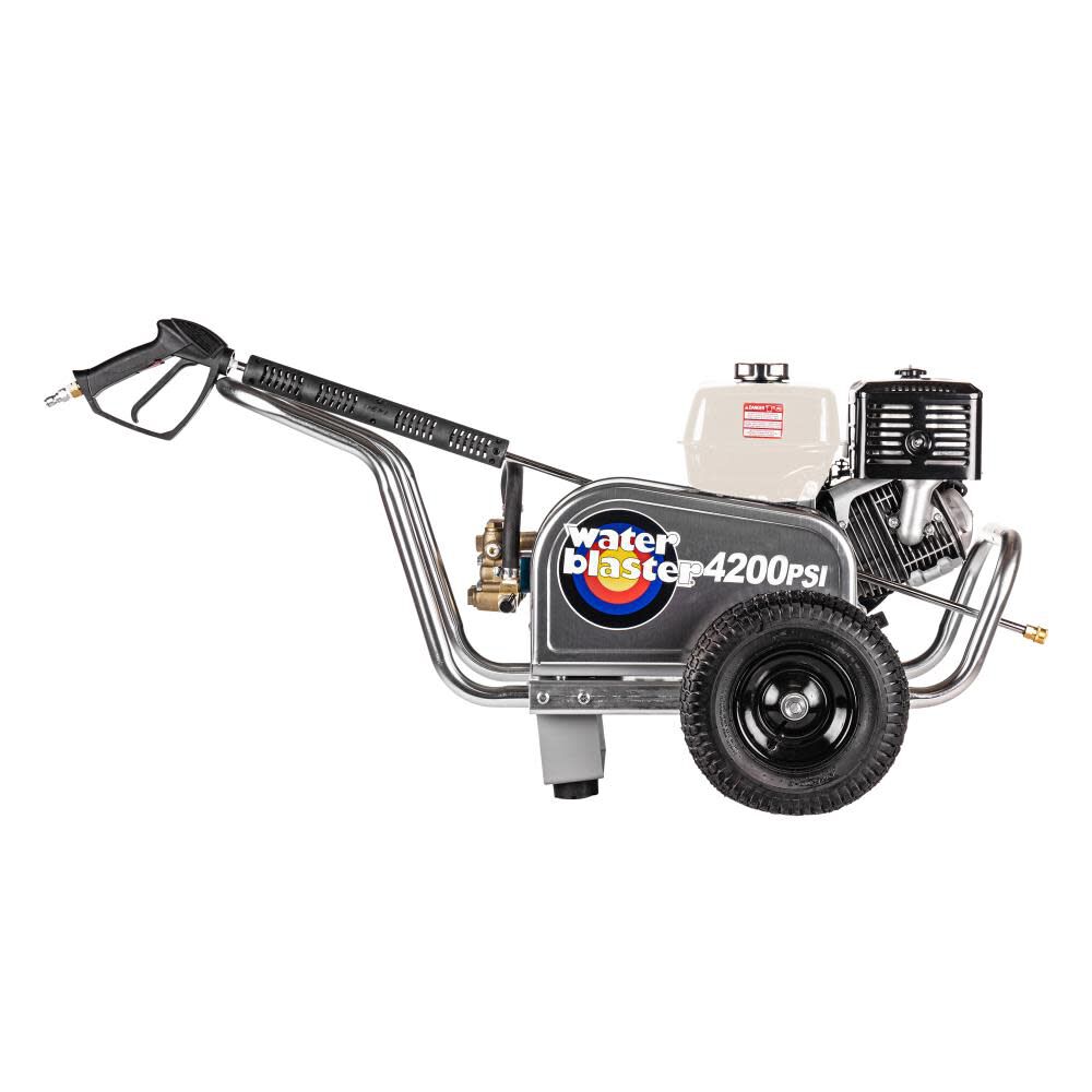 Aluminum Water Blaster 4200 PSI at 4.0 GPM HONDA GX390 with CAT Triplex Plunger Pump Cold Water Professional Belt Drive Gas Pressure Washer (49-State) 60828