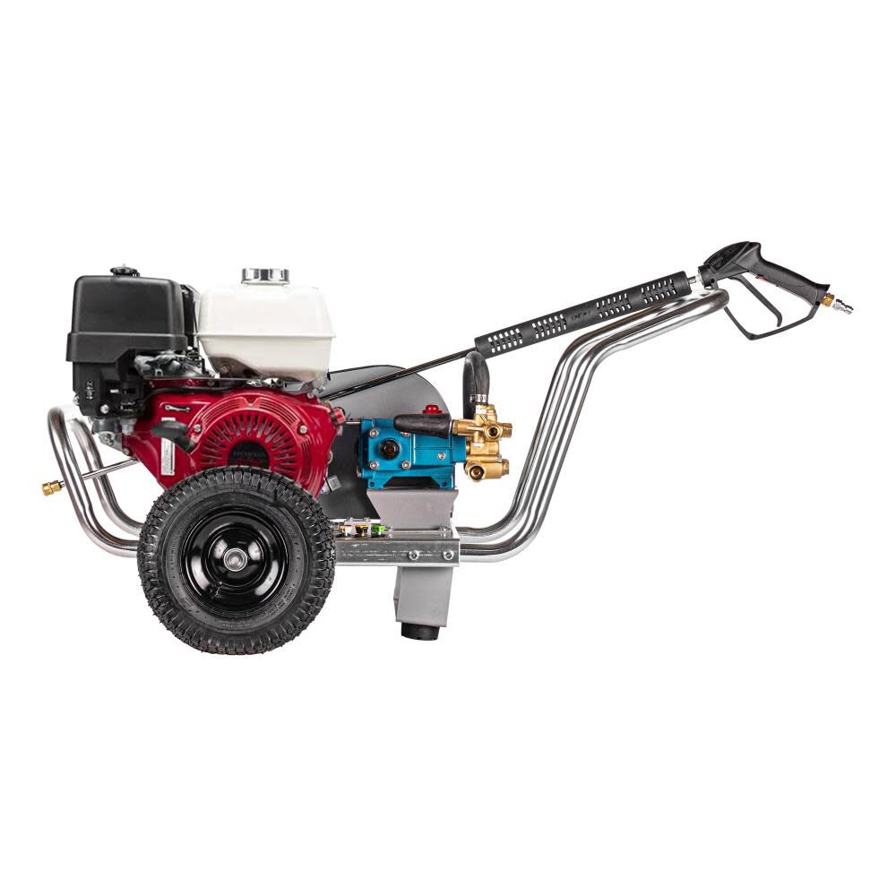 Aluminum Water Blaster 4200 PSI at 4.0 GPM HONDA GX390 with CAT Triplex Plunger Pump Cold Water Professional Belt Drive Gas Pressure Washer (49-State) 60828