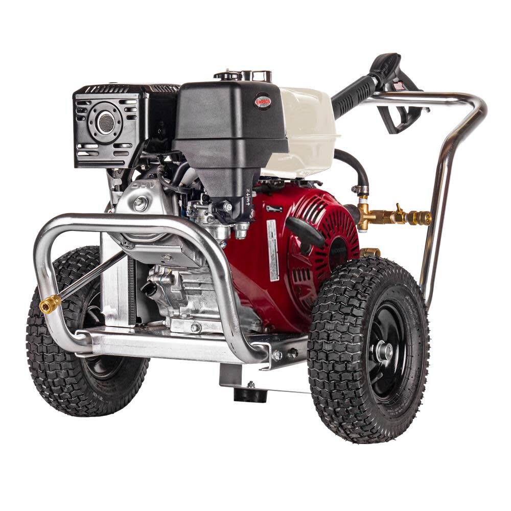 Aluminum Water Blaster 4200 PSI at 4.0 GPM HONDA GX390 with CAT Triplex Plunger Pump Cold Water Professional Belt Drive Gas Pressure Washer (49-State) 60828