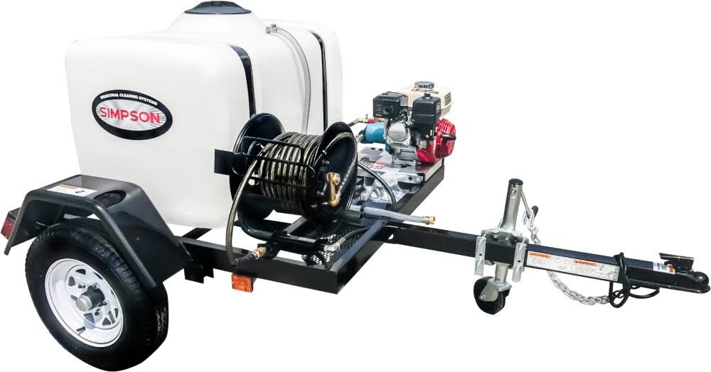 Cold Water Professional Gas Pressure Washer Trailer 3200 PSI 95000