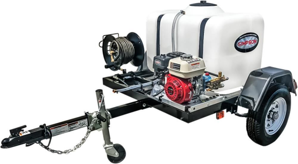 Cold Water Professional Gas Pressure Washer Trailer 3200 PSI 95000