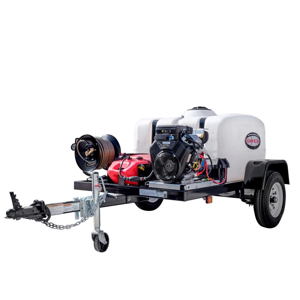 Cold Water Professional Gas Pressure Washer Trailer 4200 PSI - 49 State Certified 95004