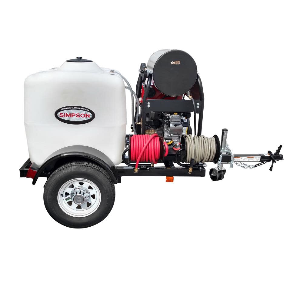 Hot Water Professional Gas Pressure Washer Trailer 4000 PSI 95006