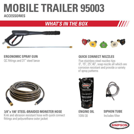 Pressure Washer Trailer Cold Water Professional Gas 95003