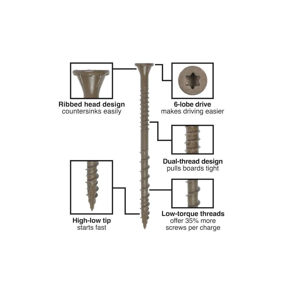 #10x3 In. Tan Deck-Drive T25 Drive Flat Head Exterior Wood Screw DSVT3R770