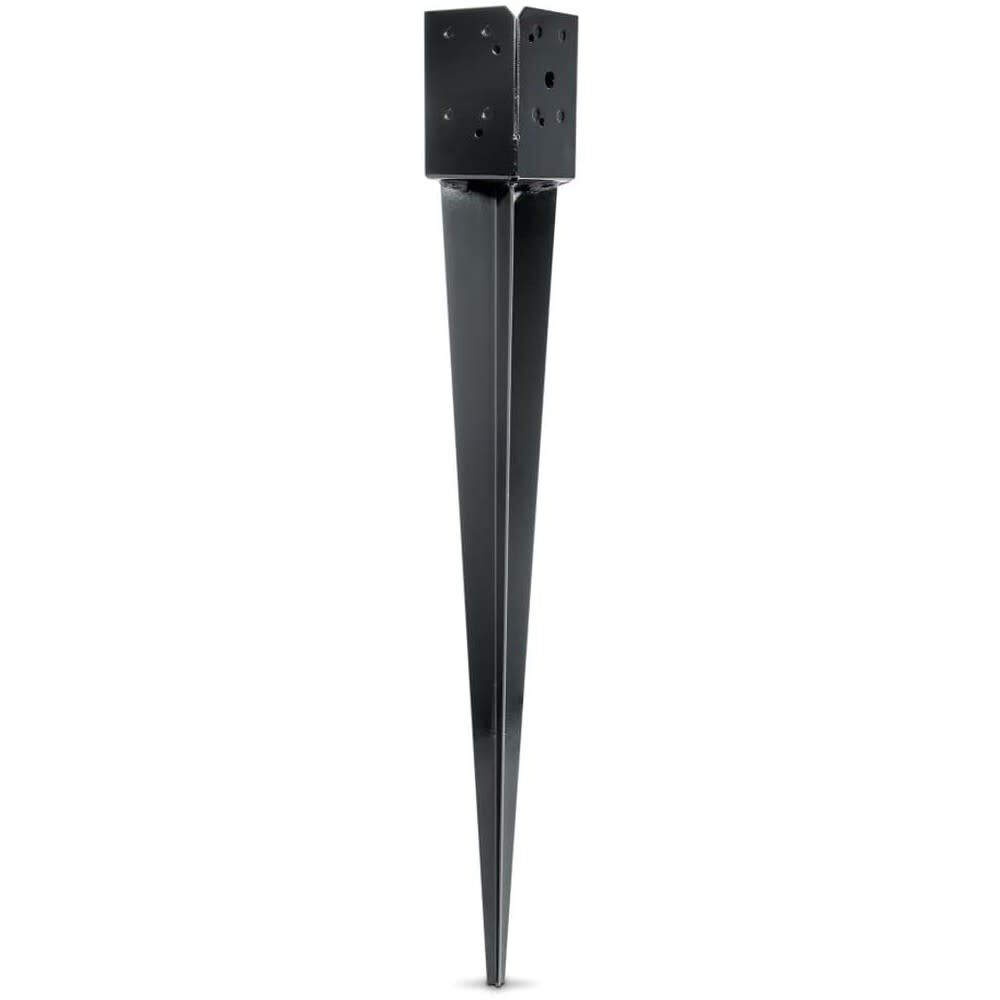 12 Gauge 4 x 4 Powder Coated Black E-Z Post Base Spike FPBS44