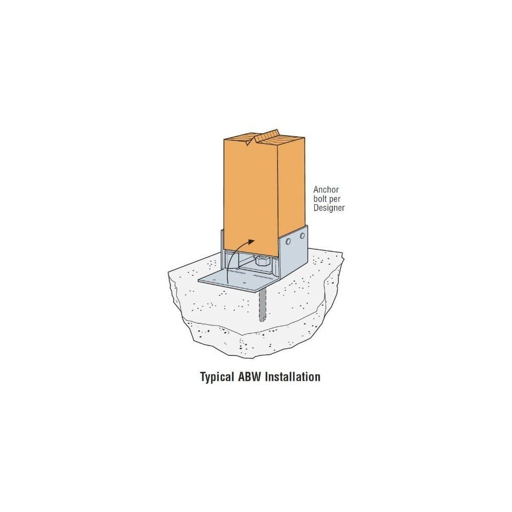 12/14 Gauge 6 x 6 ZMAX Coating ABW Adjustable Post Base ABW66Z