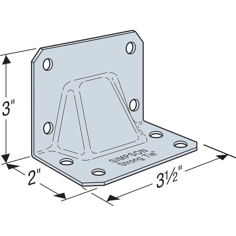 14 Gauge Zinc Galvanized Hurricane Gusset Angle Kit with Screws HGA10KT