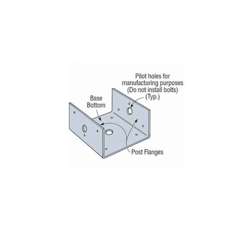 18 Gauge 4x ZMAX Coating BC Light-Gauge Material Post Base BC40Z