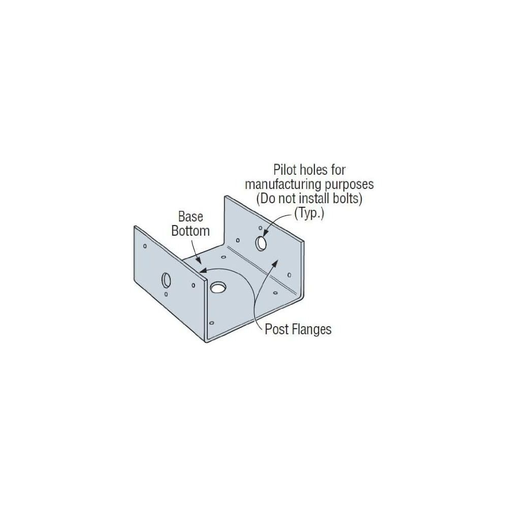 18 Gauge 6x ZMAX Coating BC Light-Gauge Material Post Base BC60Z