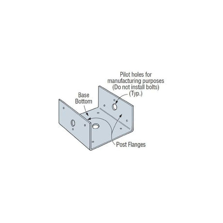 18 Gauge 6x ZMAX Coating BC Light-Gauge Material Post Base BC60Z