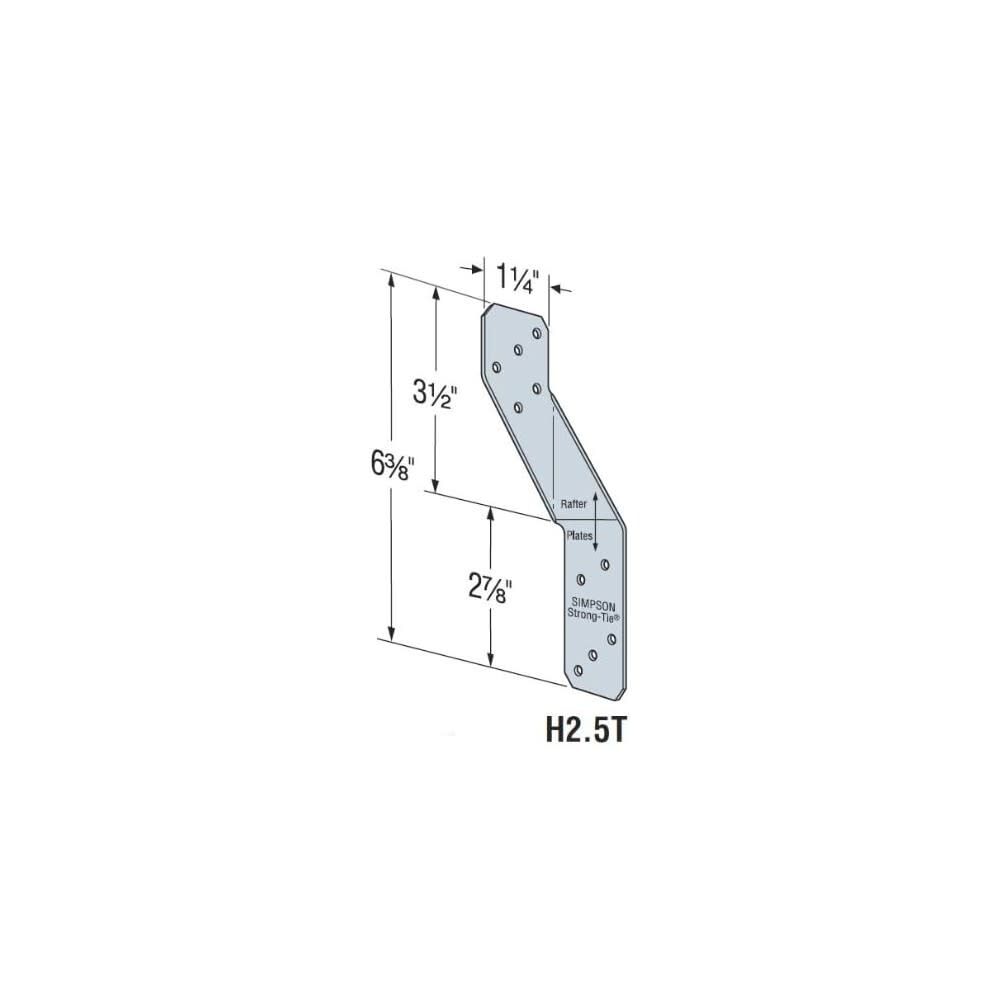 18 Gauge G90 Zinc Galvanized Hurricane T-Shaped Strap H2.5T