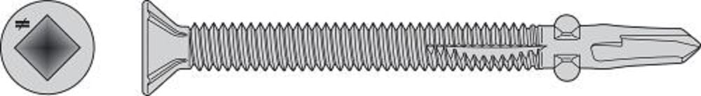 Self-Drilling 3 1/4in Flat-Head Screw with Wings - 1000 Quantity F14C325FDB