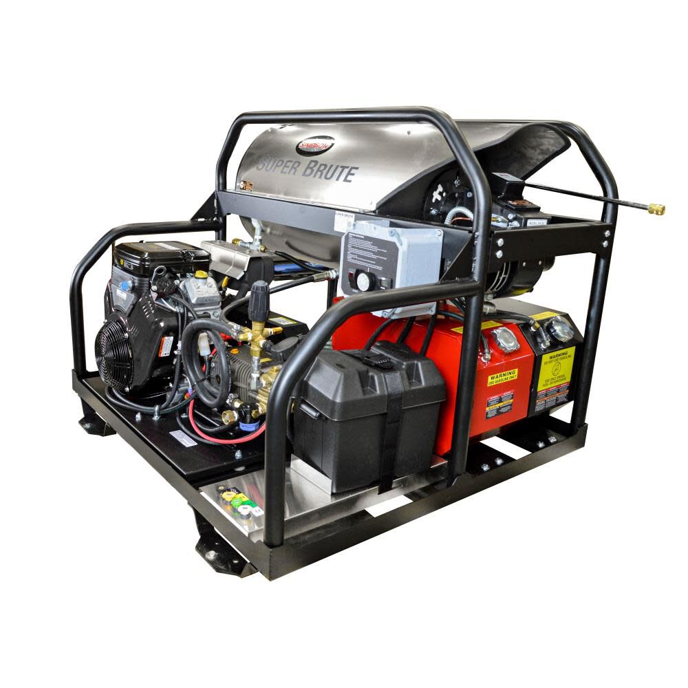 Super Brute 3500 PSI at 5.5 GPM VANGUARD V-Twin with COMET Triplex Plunger Pump Hot Water Professional Gas Pressure Washer 65110