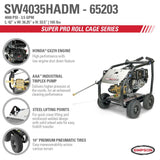 Super Pro Roll Cage Cold Water Professional Gas Pressure Washer 4000 PSI SW4035HADM