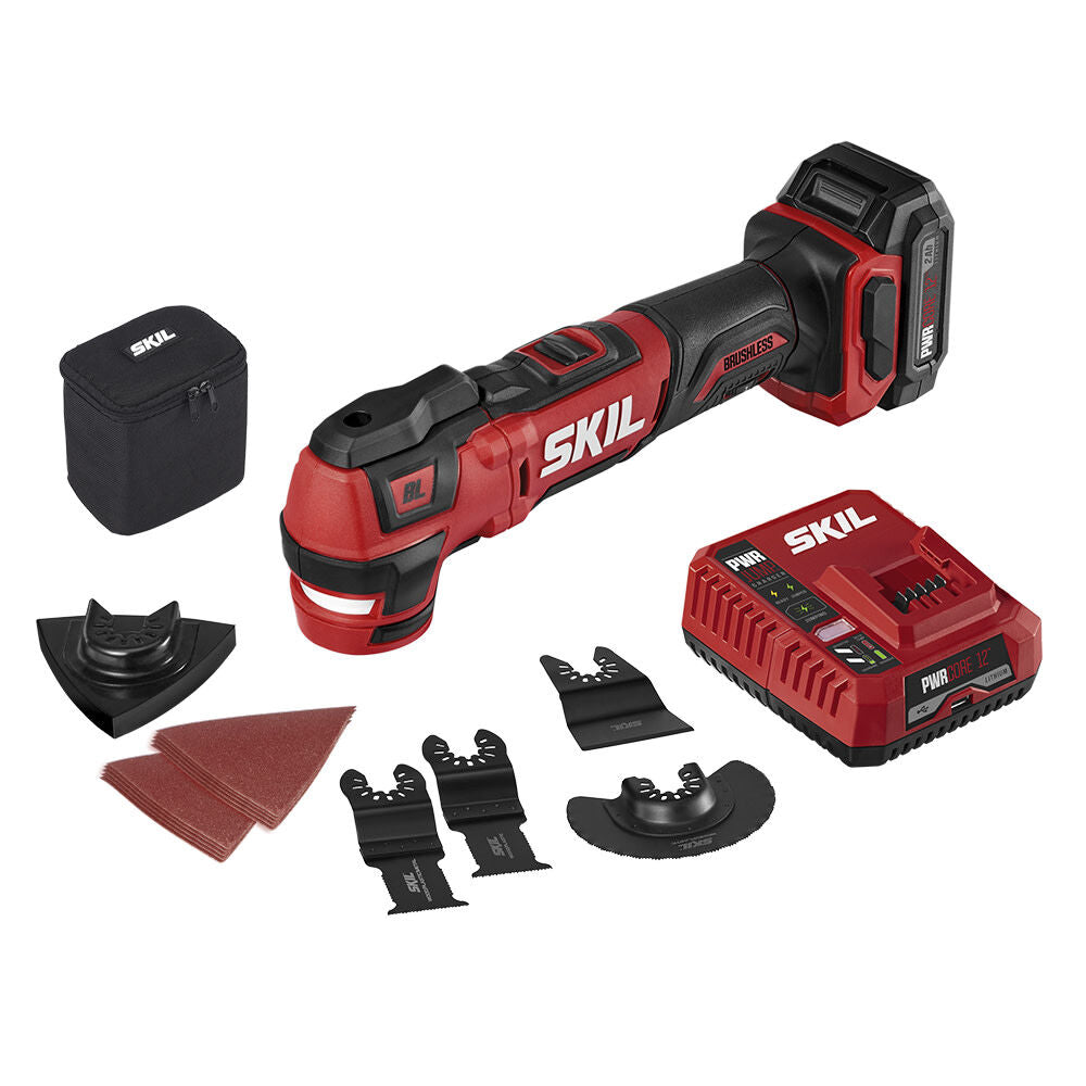 PWR CORE 12-volt Cordless Brushless Variable 32-Piece Oscillating Multi-Tool Kit (1-Battery Included) OS592702