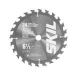 6-1/2-in 24-Tooth Rough Finish Tungsten Carbide-tipped Steel Circular Saw Blade CRB1002