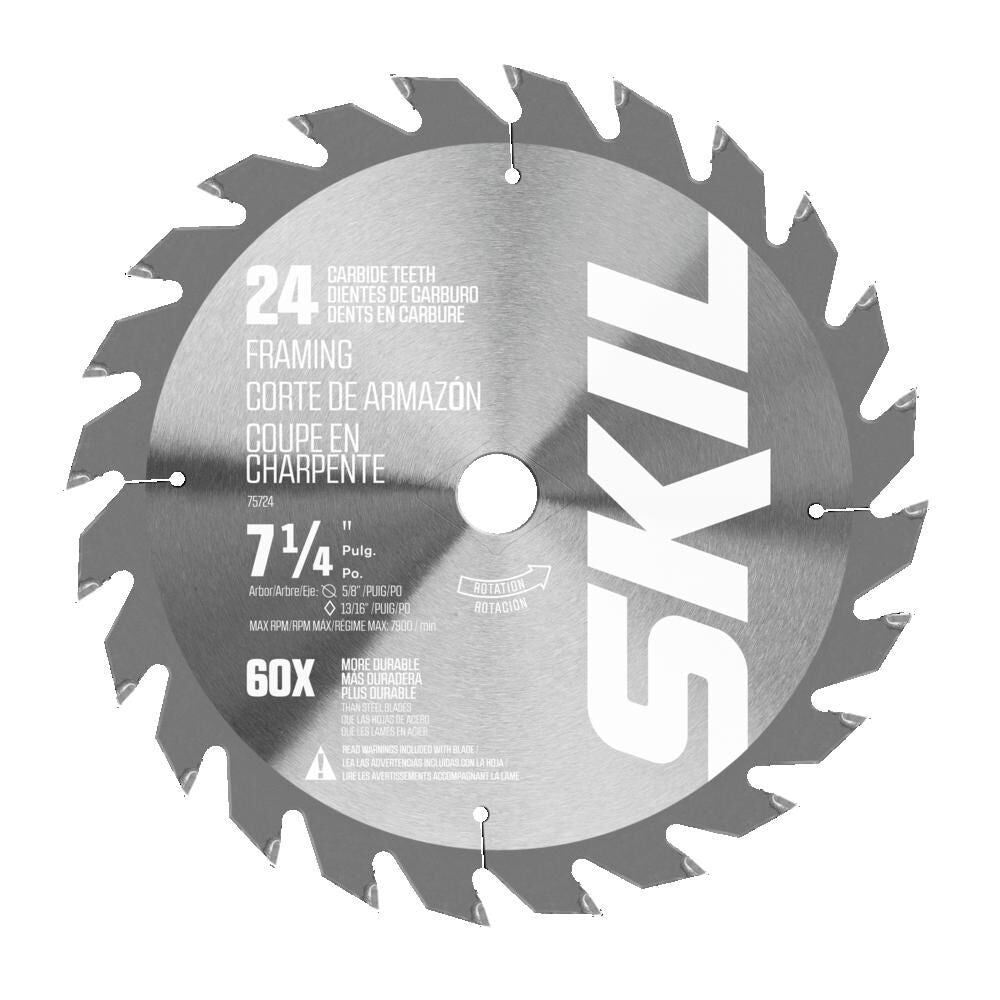 7-1/4 in 24-Tooth Carbide Tipped Circular Saw Blade 75724W