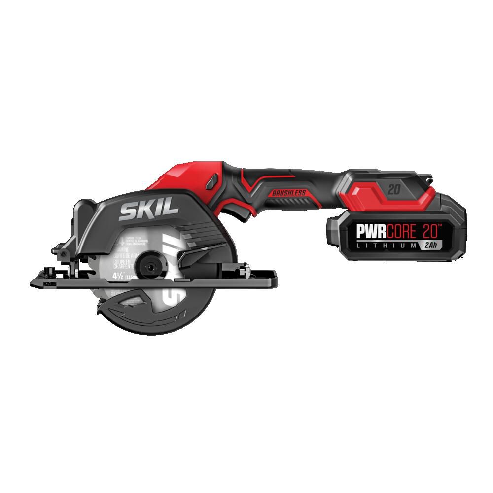 PWR CORE Compact 20-volt 4-1/2-in Brushless Cordless Circular Saw Kit (1-Battery & Charger Included) CR5435B-10