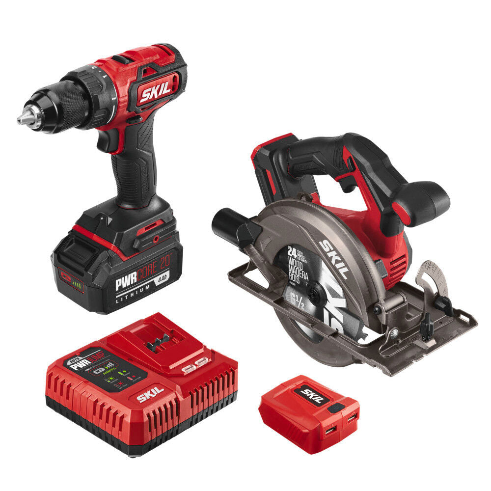 PWRCORE 20 Brushless 20V Drill Driver and Circular Saw Kit CB7475-1A