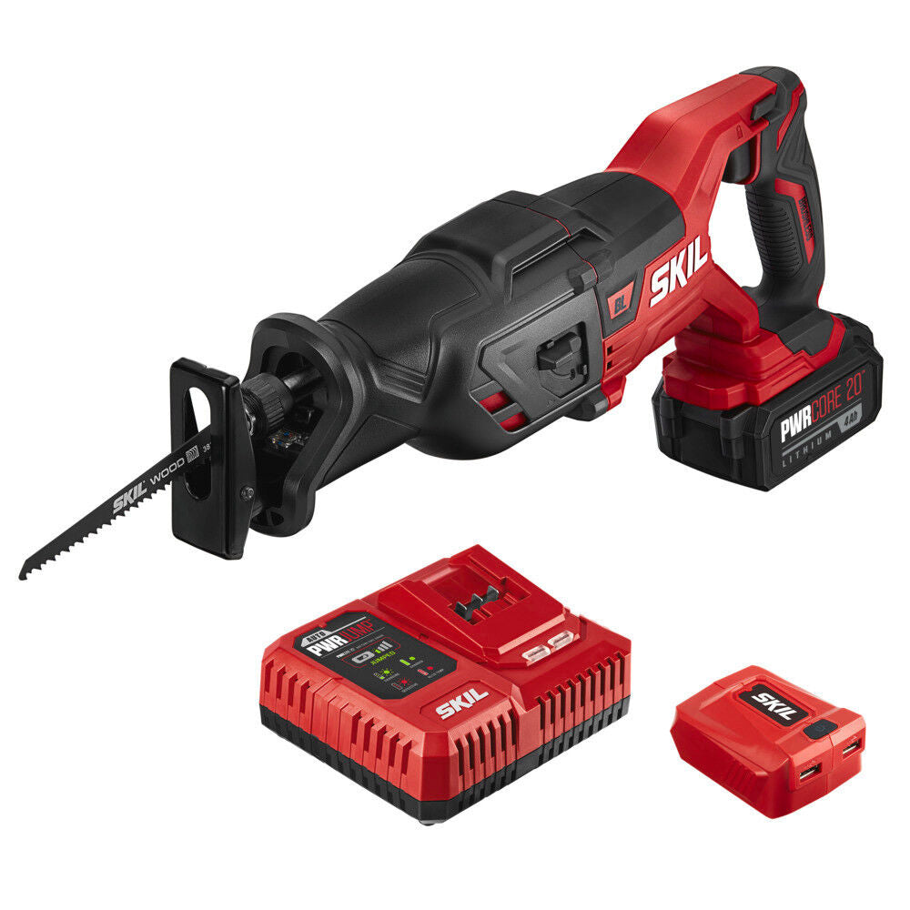 PWR CORE 20-volt 4-Amp Variable Speed Brushless Cordless Reciprocating Saw (Charger Included and Battery Included) RS5884-1A