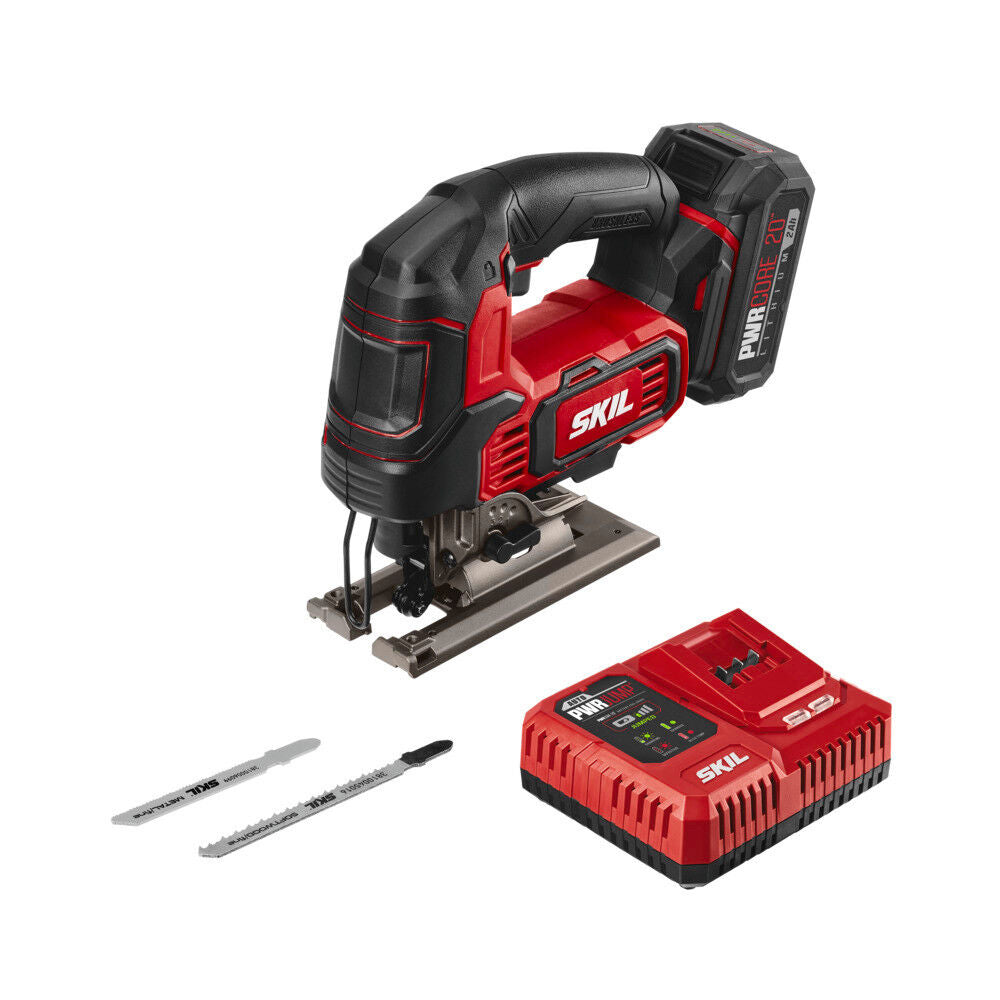 PWR CORE 20-volt Brushless Variable Speed Keyless Cordless Jigsaw (Charger Included and Battery Included) JS820202