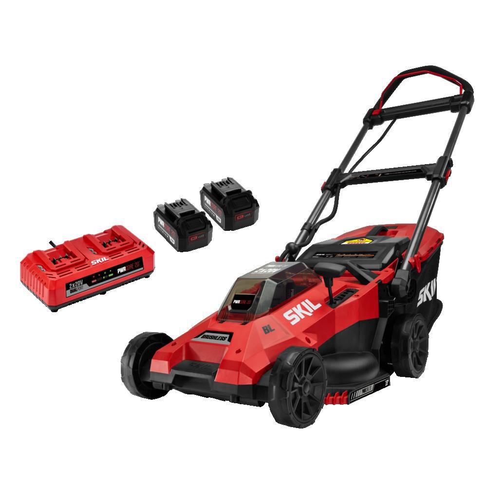 PWR CORE 20-volt 18-in Cordless Push Lawn Mower 4 Ah (2-Batteries and Charger Included) PM4912B-20