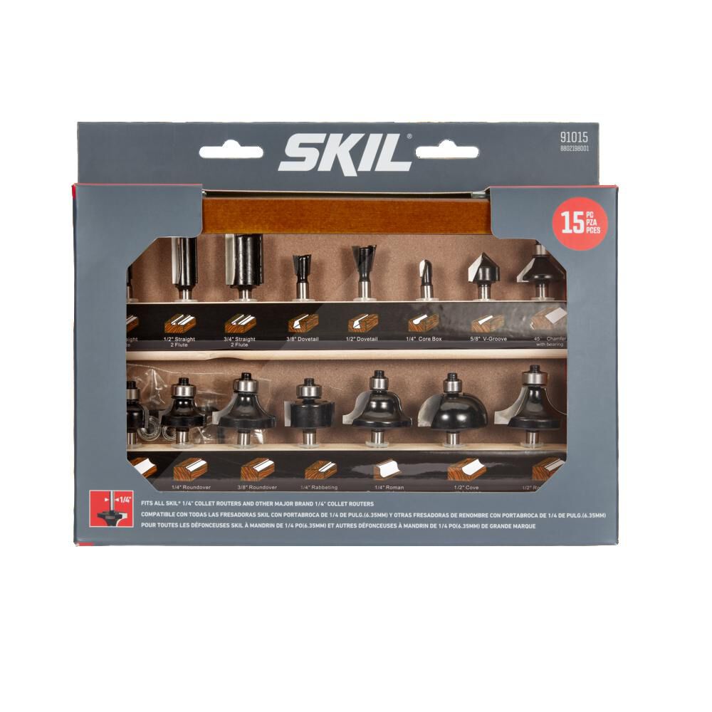 15-Piece Carbide-tipped Router Bit Set 91015