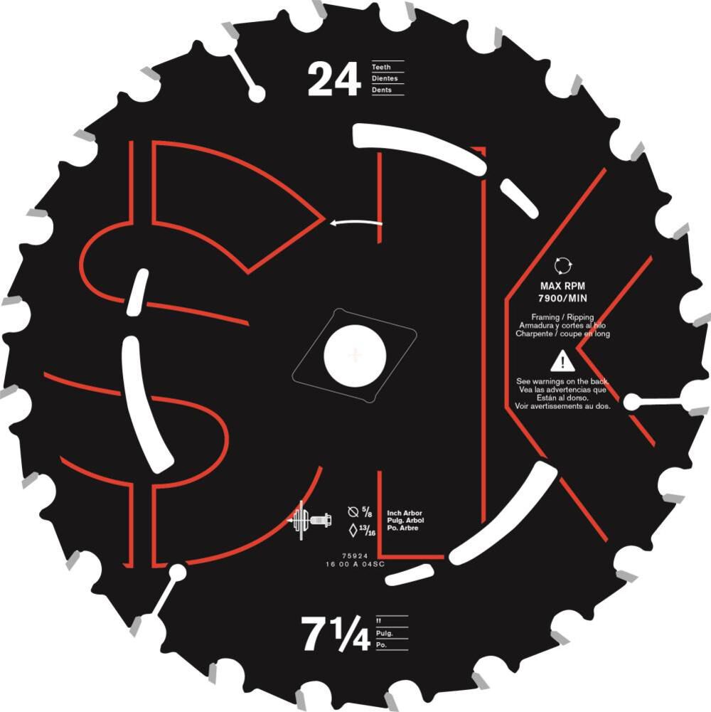 7-1/4-in 24-Tooth Rough Finish Carbide Circular Saw Blade 75924