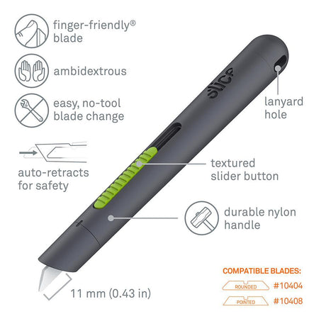 Auto-Retractable Pen Cutter 6.5Mm 1-Blade Retractable Utility Knife 10512