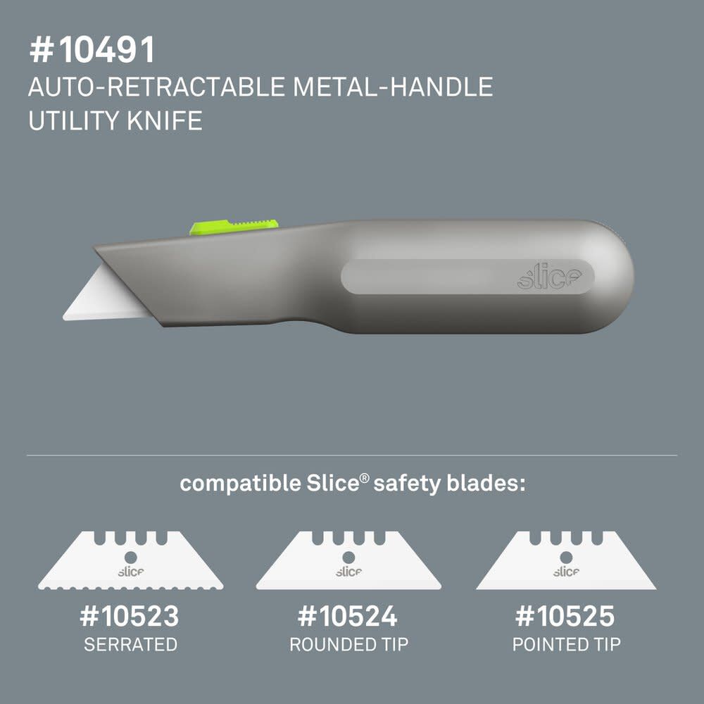 Auto-Retractable Metal 12Mm 1-Blade Retractable Utility Knife 10491