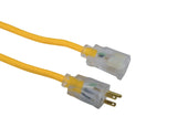 100' 14/3 SJEOOW Yellow Polar/Solar Extension Cord with Lighted End 1489SW0002